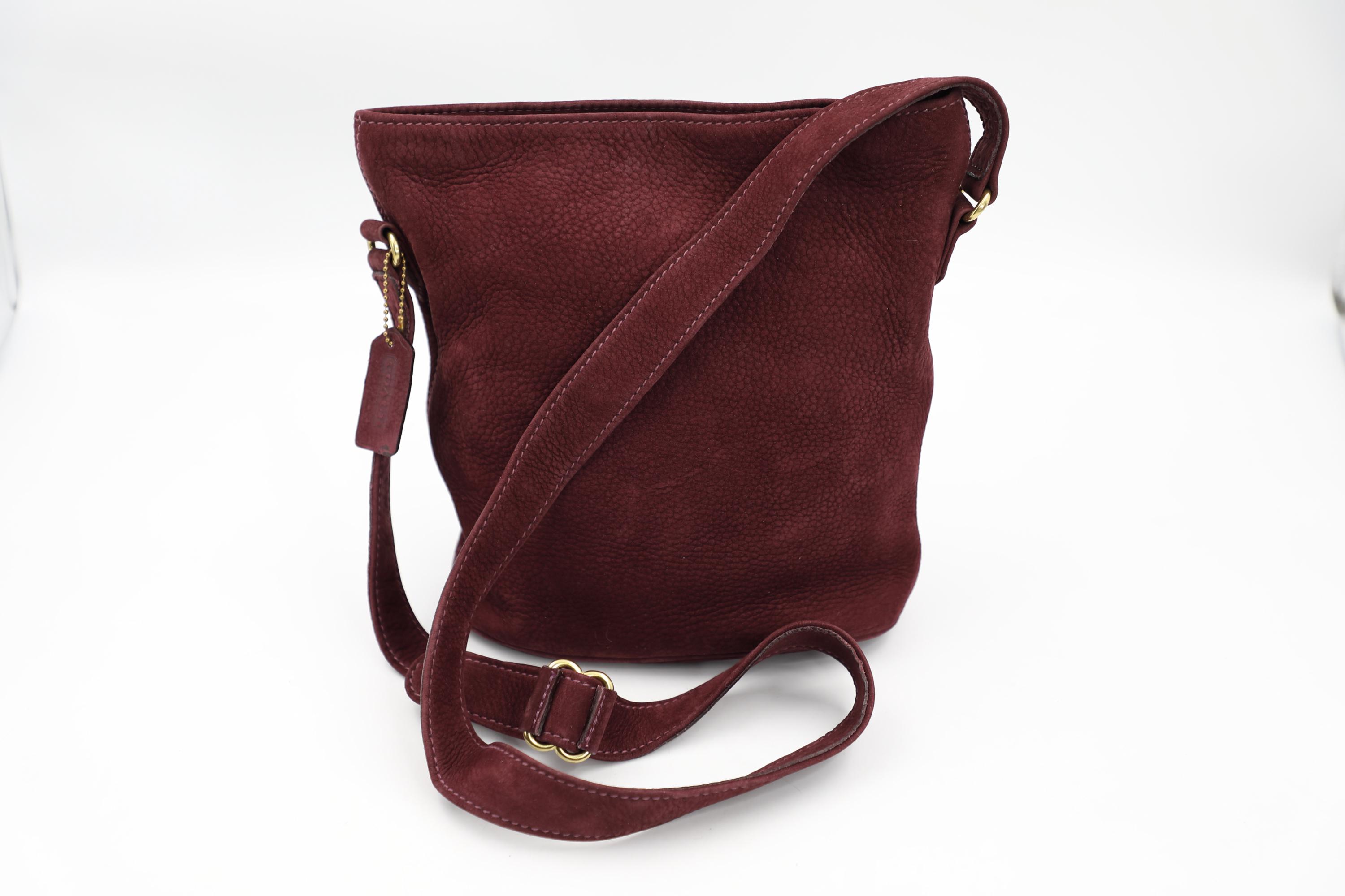 Coach Sonoma Nubuc Small Bucket Zip Bag 4933 - Vintage Elderberry