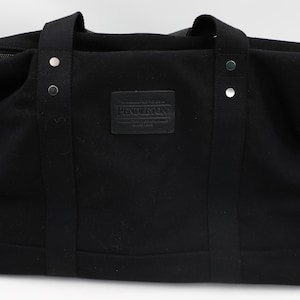 Pendleton Black Gray Duffel Bag- Large Canvas Wool Tote Bag for Travel, Work, School image 6