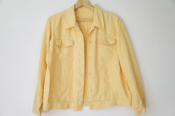 Women's Yellow Shirt Jacket L - image 1