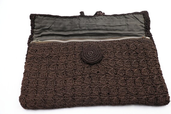 1930s/40s Meeker Crochet Clutch Handbag - image 8