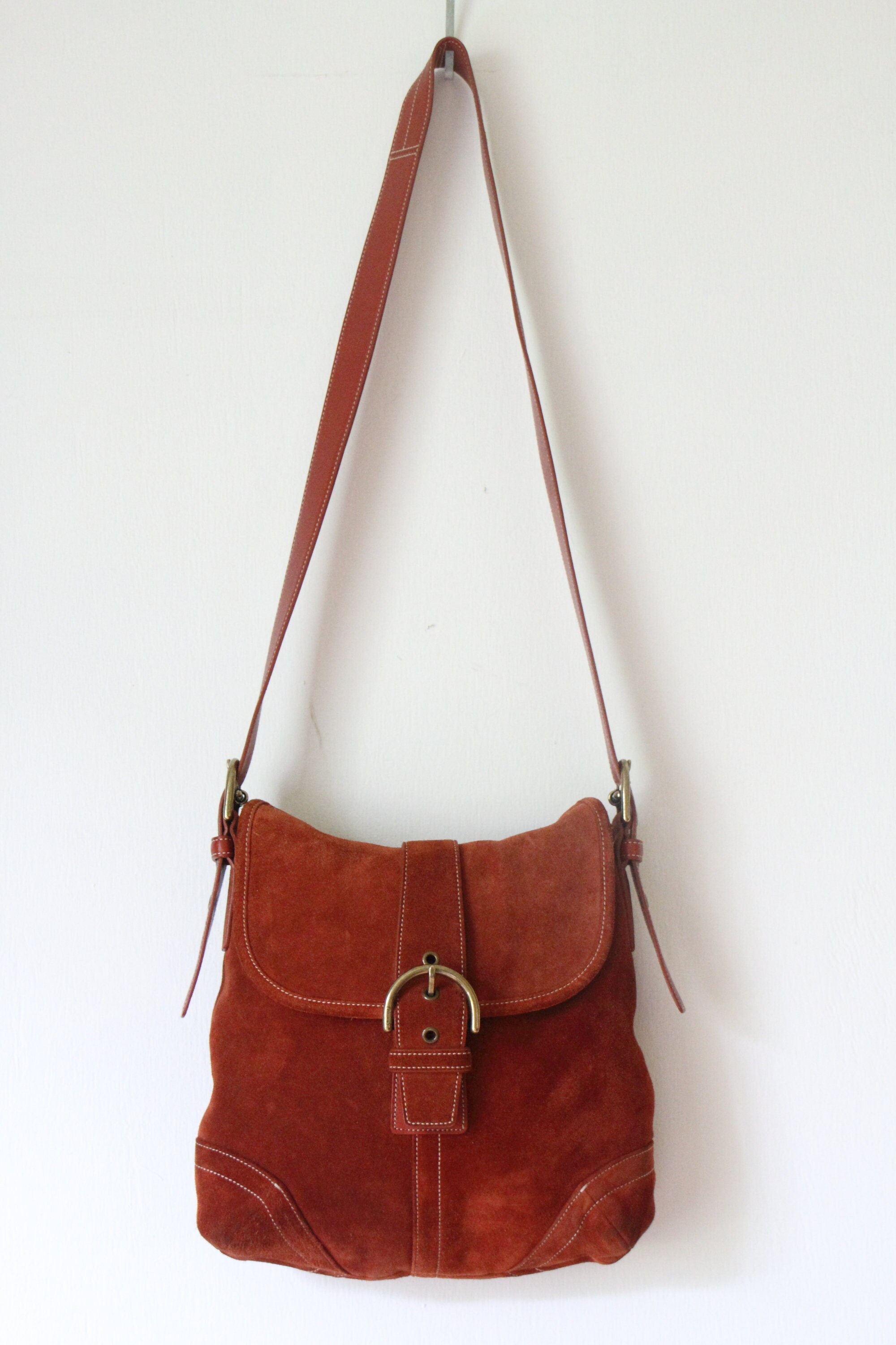 COACH Soho Suede Shoulder Bag 9482 / Rust Brown Hobo / Burnt 