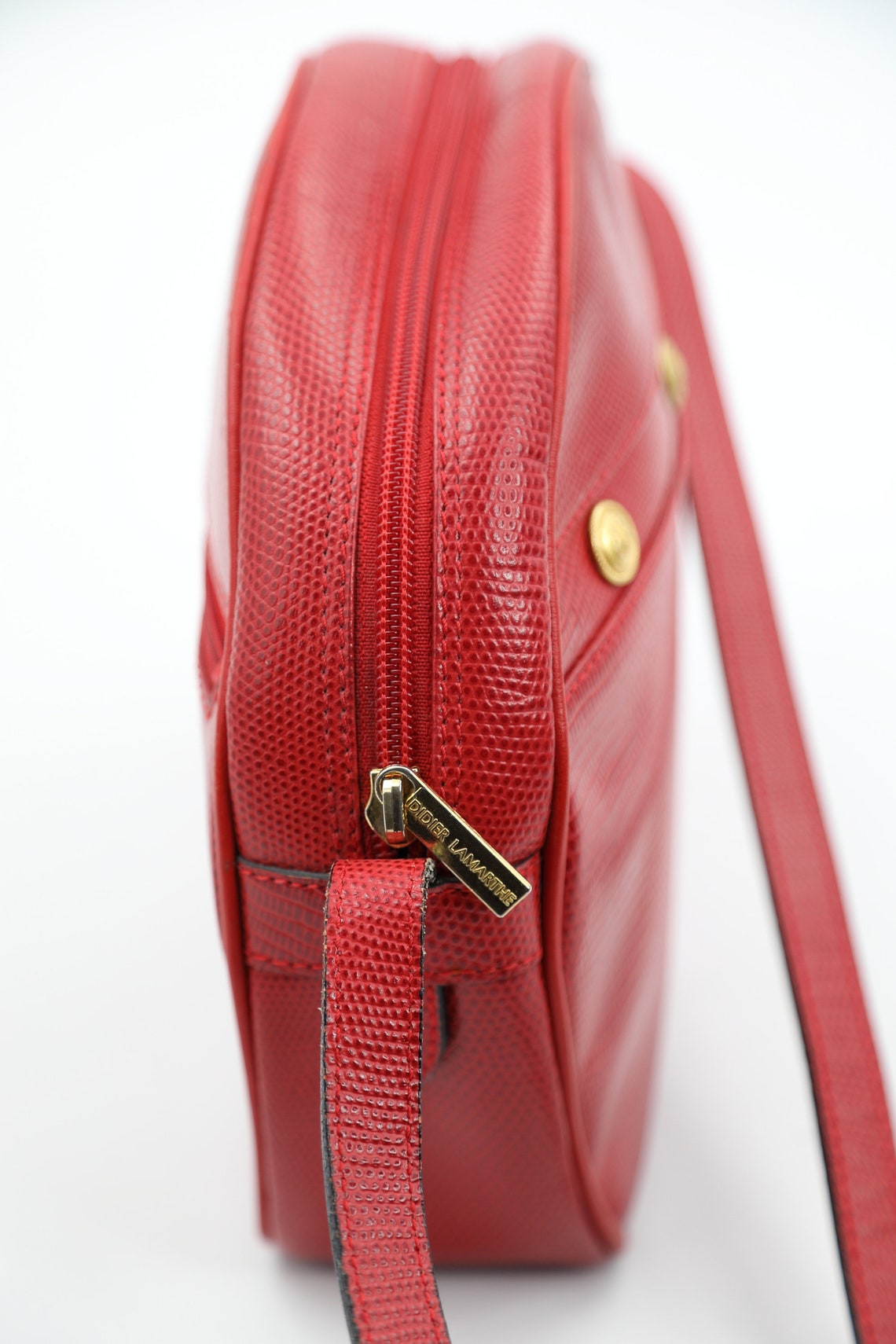 Red Didier Lamarthe Reptile Shoulder Bag / Made in France | Etsy