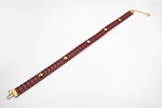Black Red Woven Chain Belt - image 7