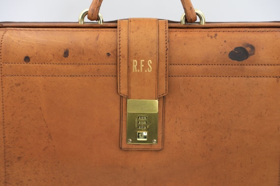 Renwick Gladstone Style Belting Leather Briefcase - image 6