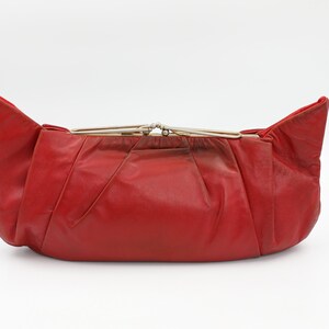 1940s Red Leather Clutch