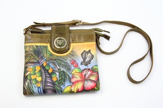 Sharif Painted Leather Crossbody Bag