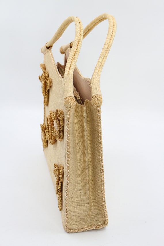 Straw Raffia Tote Handbag - image 6