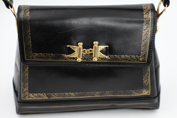 Vintage Italian Embossed Satchel Handbag - image 2