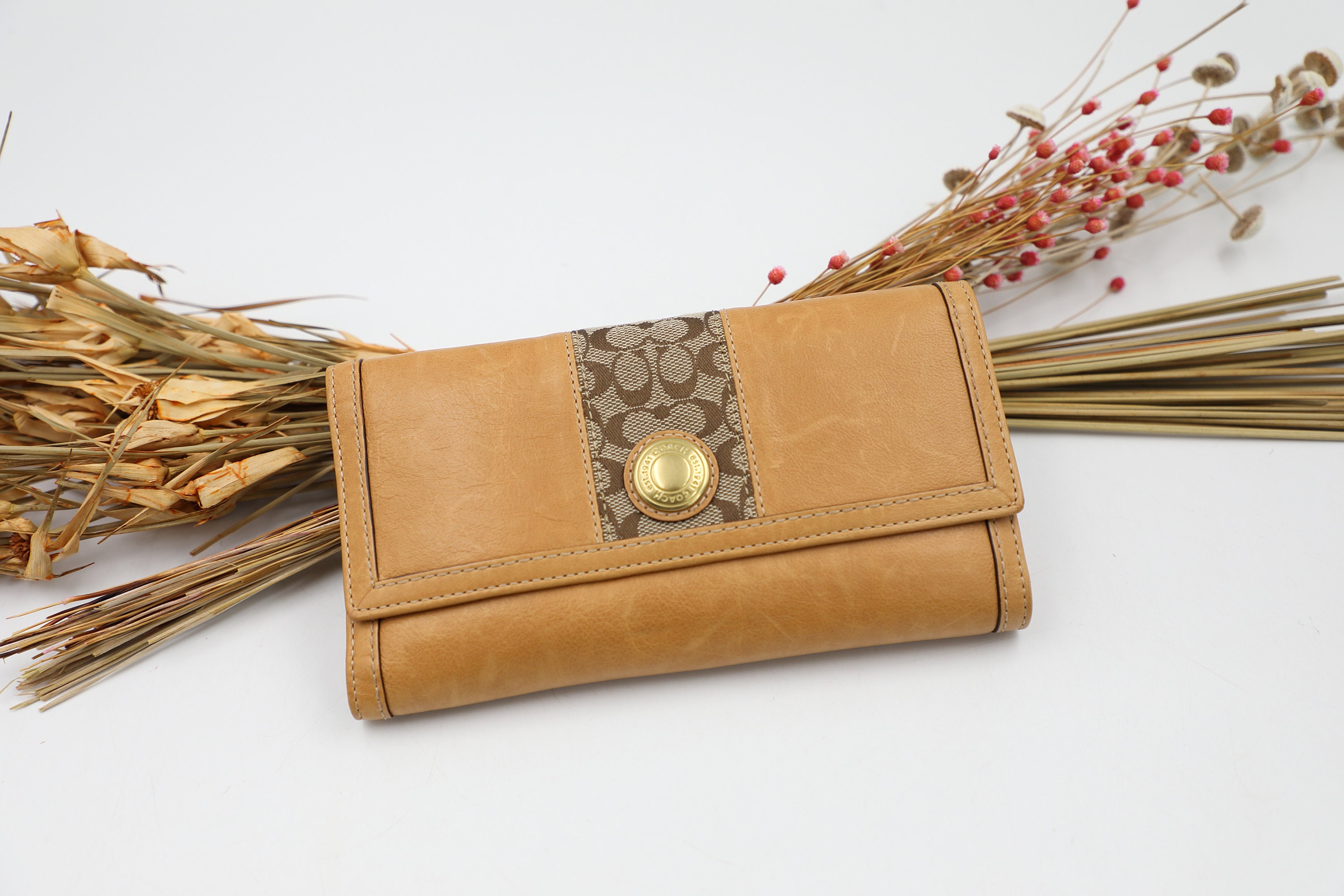 NWT Coach Ergo Leather Checkbook Wallet Etsy