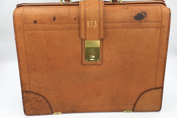 Renwick Gladstone Style Belting Leather Briefcase - image 2