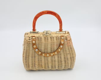 Enid Collins Jewel Bokay Handbag - Flower Embellished Bucket