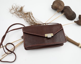 Brown Roche Leather Crossbody Bag