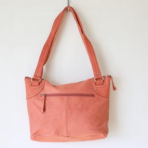 Bolso de mano de piel color salmón Stone Mountain - Bolso tote rosa melocotón