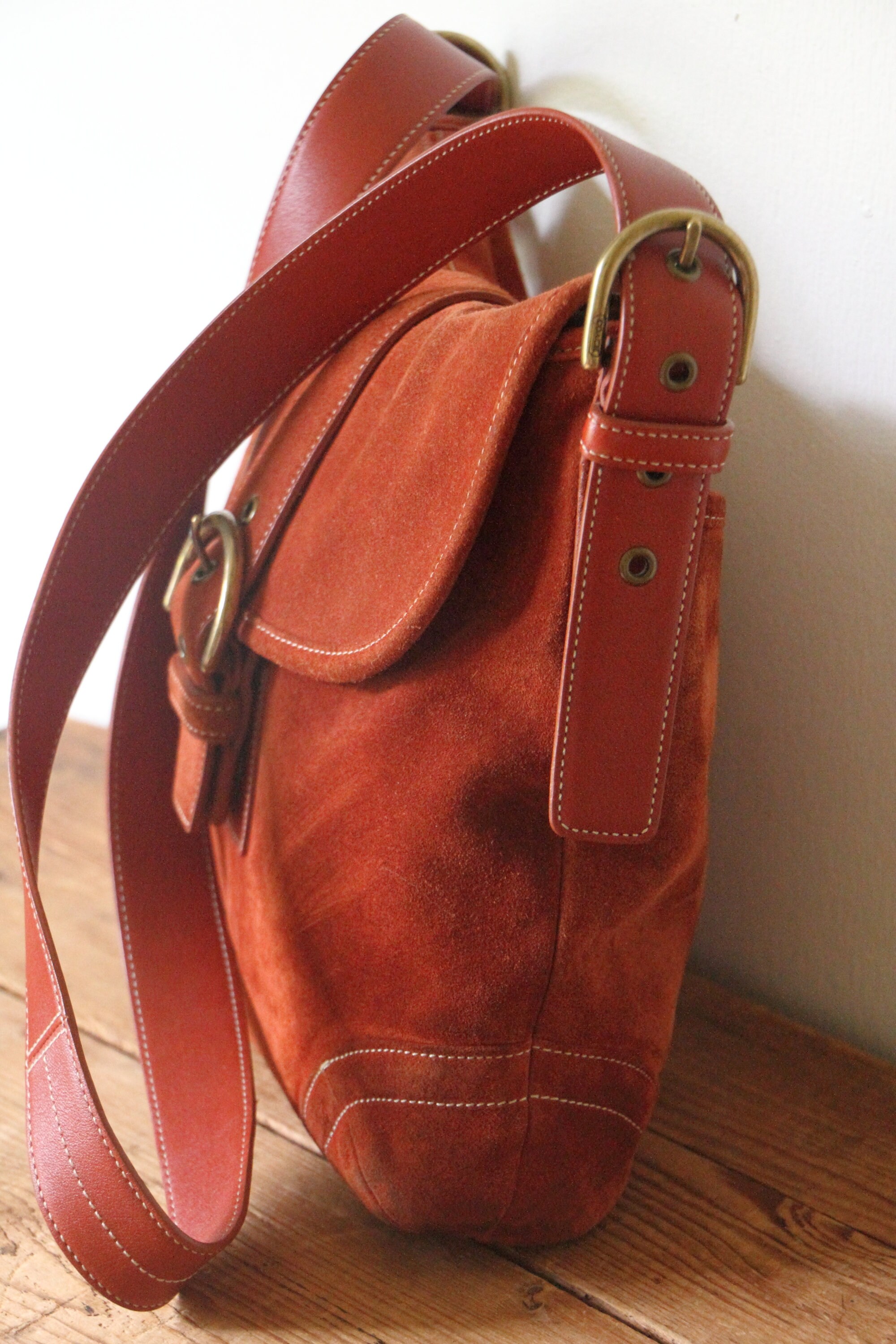 COACH Soho Suede Shoulder Bag 9482 / Rust Brown Hobo / Burnt