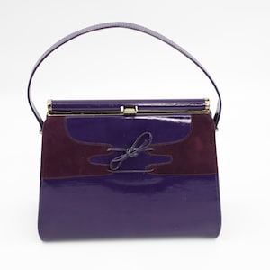 1950s Naturalizer Purple Top Handle Bag - Vintage Plum Handbag - Classic Vintage Pocketbook