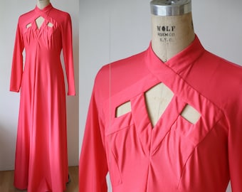 1970s Pink Robert David Morton Maxi Dress