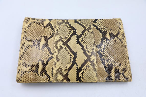 Margolin Snakeskin Clutch - 1960s Python Leather … - image 4