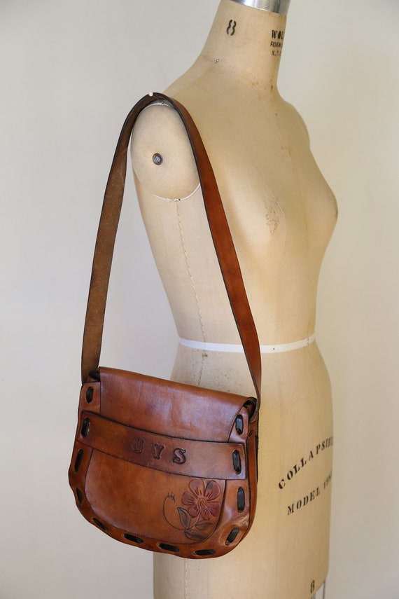 1970s Tooled Leather Handbag - image 2