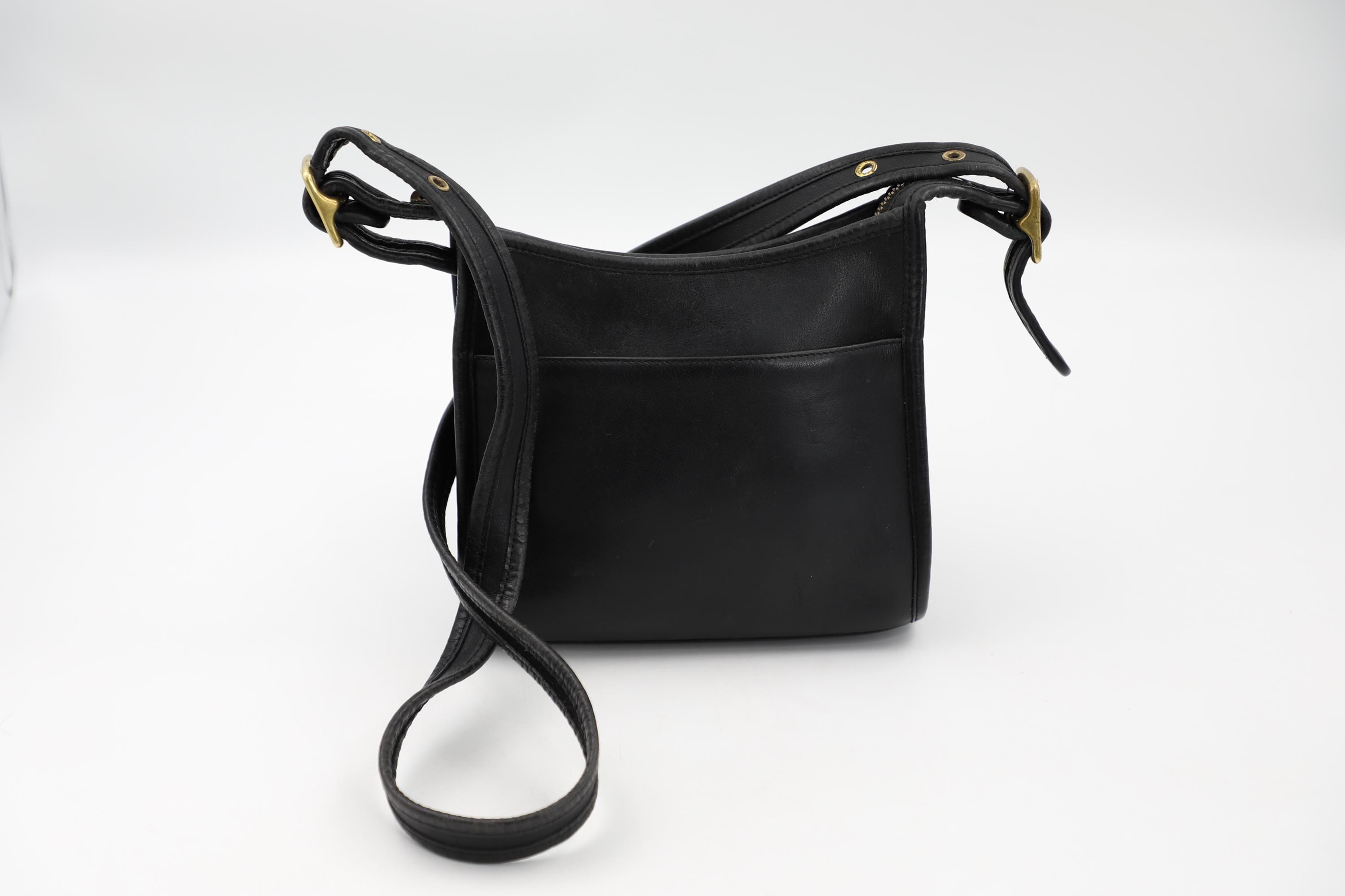 Coach Legacy Small Zip Crossbody Bag 9997 - Vintage Black Leather