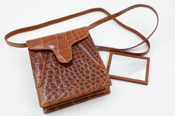 Petit sac à bandoulière façon croco Hélène France