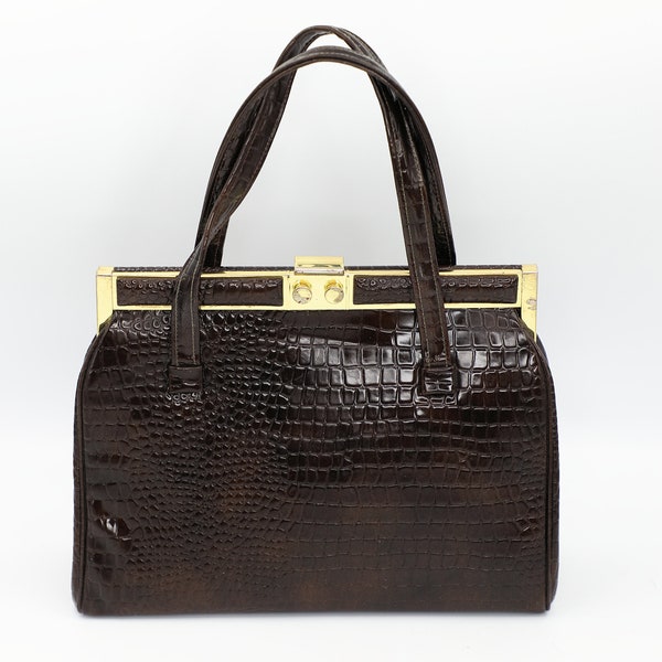 Large Faux Alligator Handbag