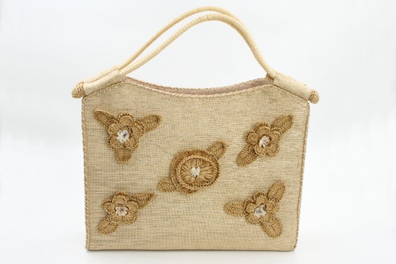 Straw Raffia Tote Handbag - image 2