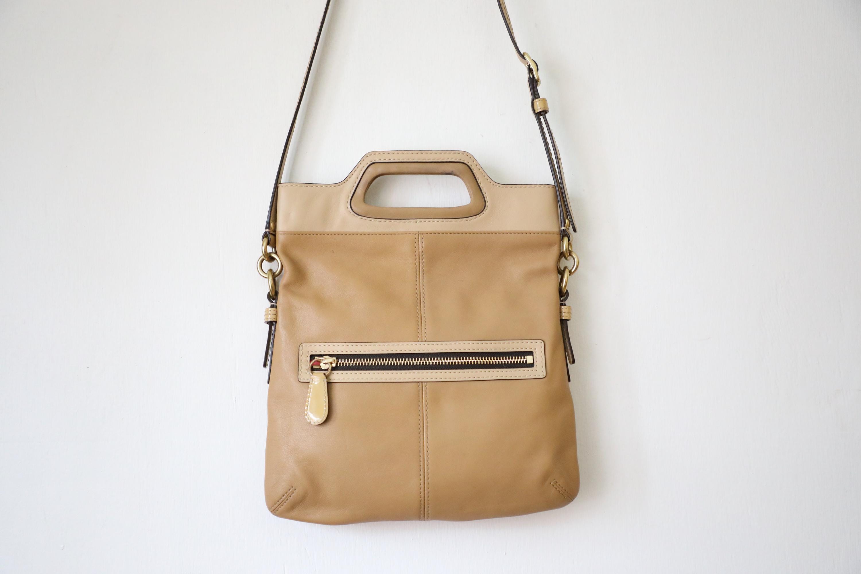 Coach Bonnie Leather Foldover Bag 13388 - Tan Crossbody Purse