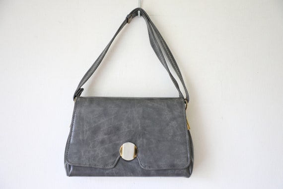 Mod Vinyl Gray Shoulder Bag - image 10