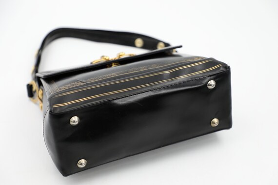 Vintage Italian Embossed Satchel Handbag - image 6