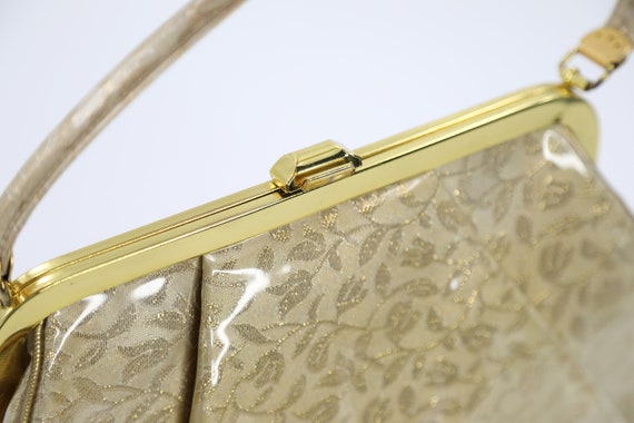 JR Florida Purse Gold Vinyl Handbag - image 6