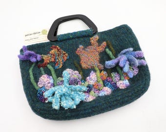 Torebka NOS Peltier Feltier Satchel – ręcznie robiona filcowana wełna do robienia na drutach