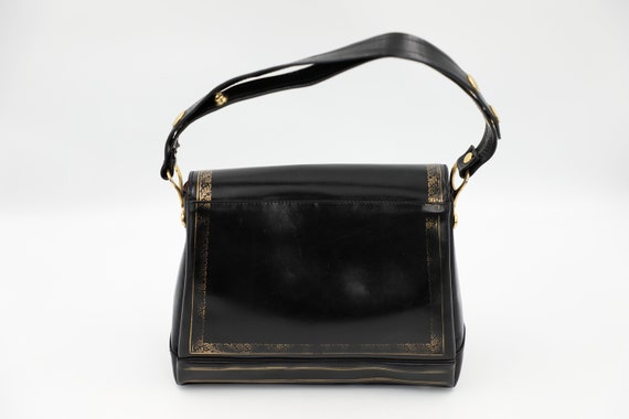 Vintage Italian Embossed Satchel Handbag - image 4