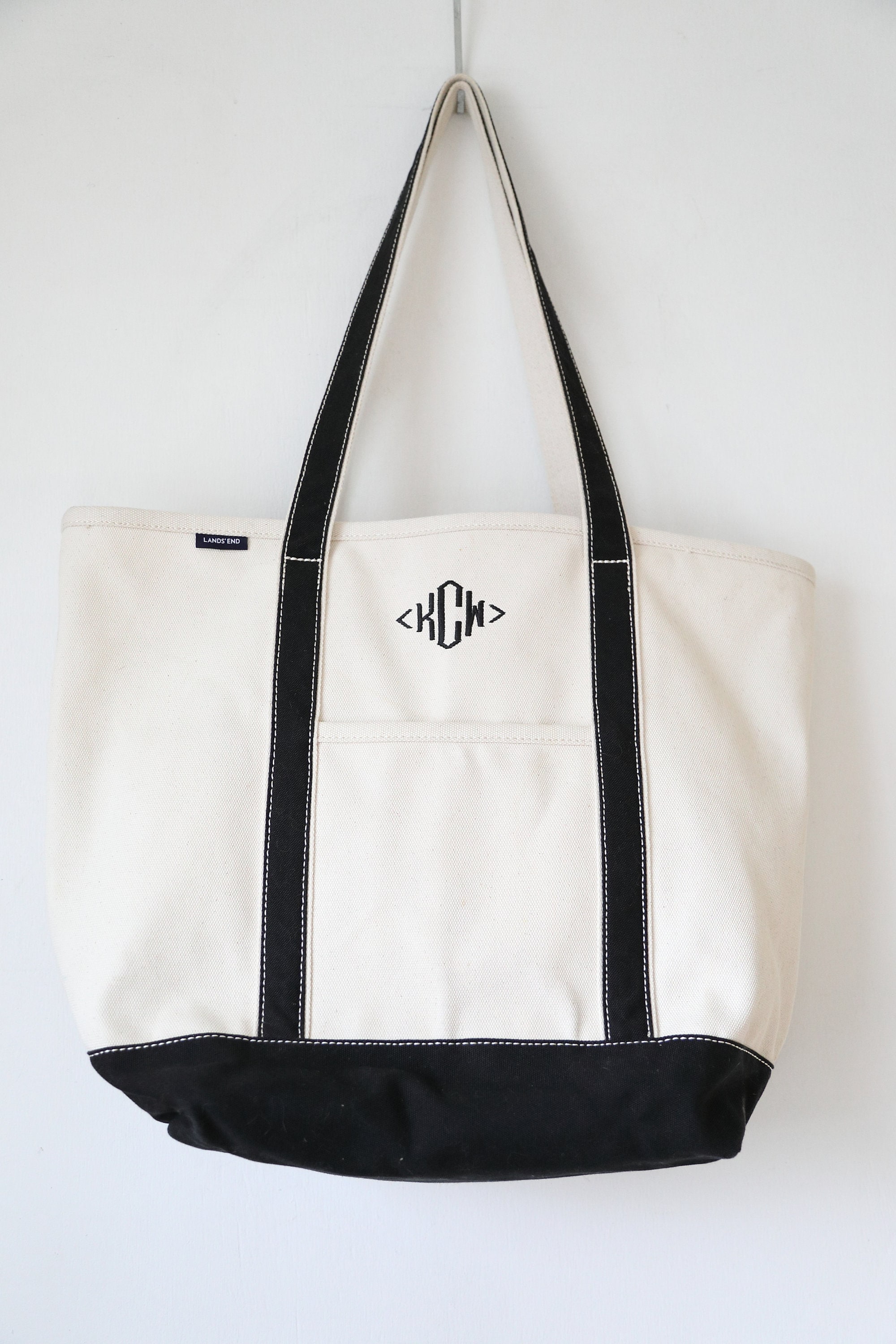 lands end monogram tote