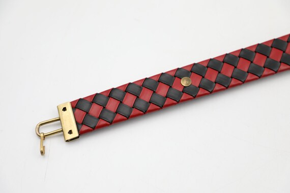 Black Red Woven Chain Belt - image 9