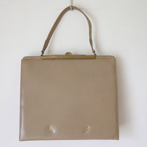1960s Leather Top Handle Bag