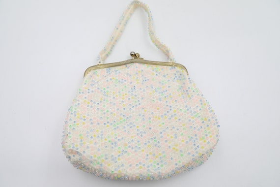 Pastel Lumured Cordé Bead Handbag - image 4