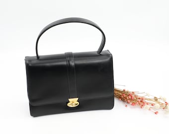 Vintage Black Satchel Handbag