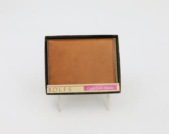 Portfel męski Rolfs Credit Card Attache Wallet NOS - Renwick Tan Belting Leather Billfold