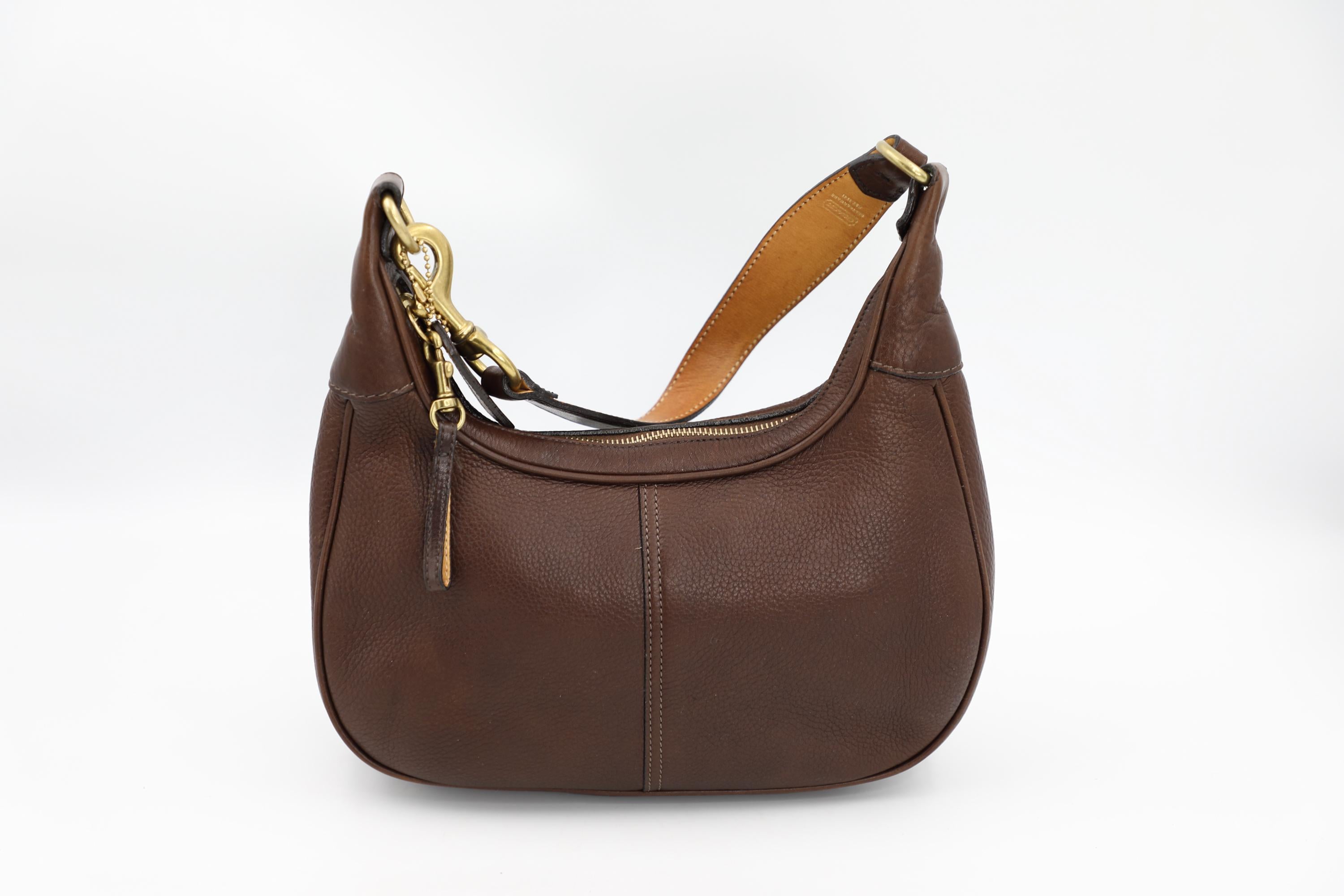 Coach Milbrook Zoe Hobo 9602 - Brown Pebble Leather Shoulder Bag