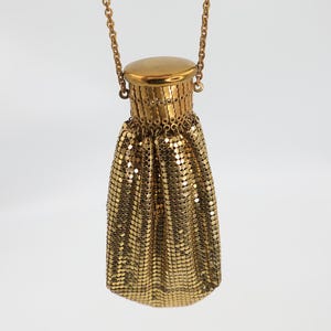Whiting and Davis Metal Mesh Reticule - 1930s Art Deco Gold Evening Bag - Pouch Handbag