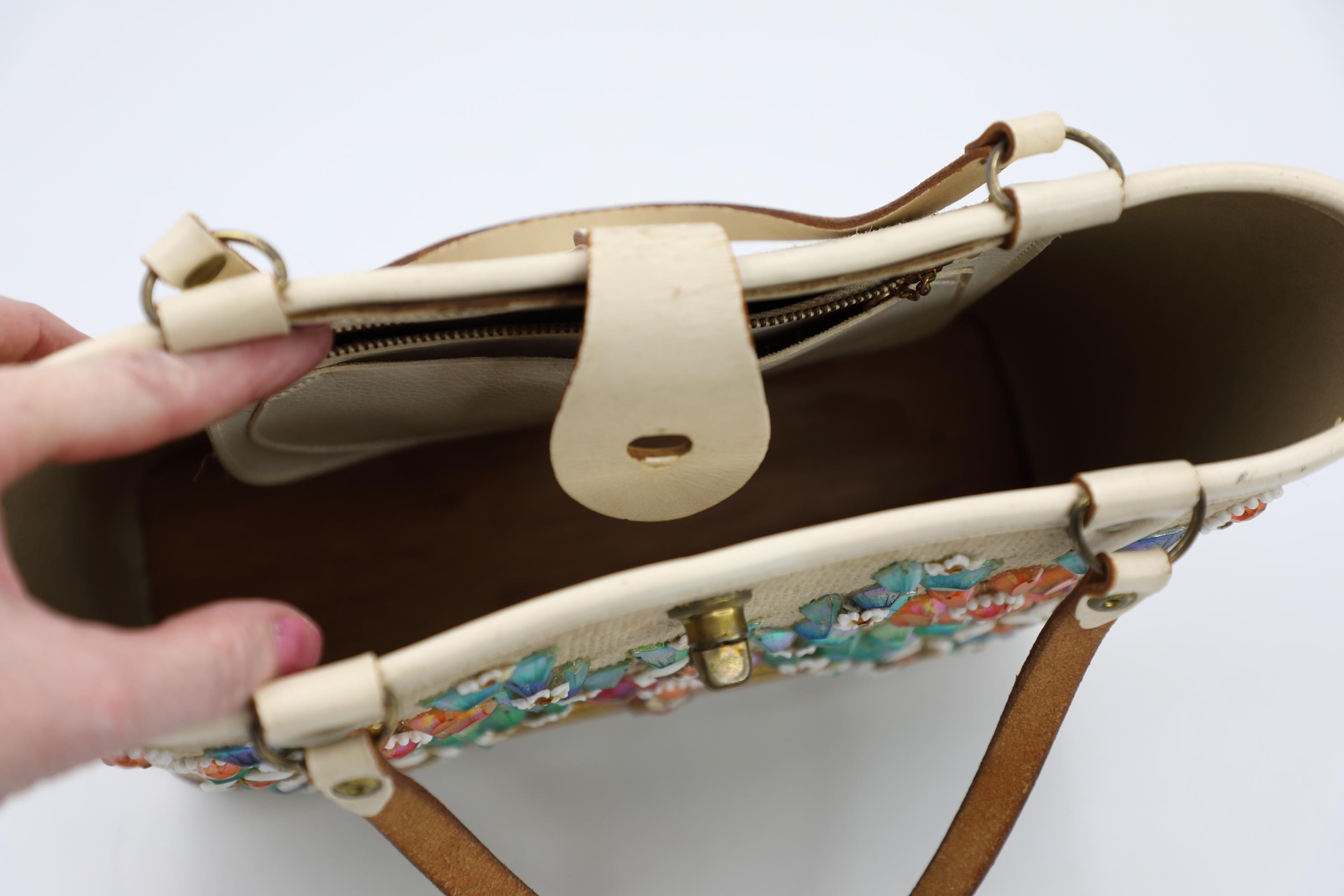 Enid Collins Jewel Bokay Handbag - Flower Embellished Bucket