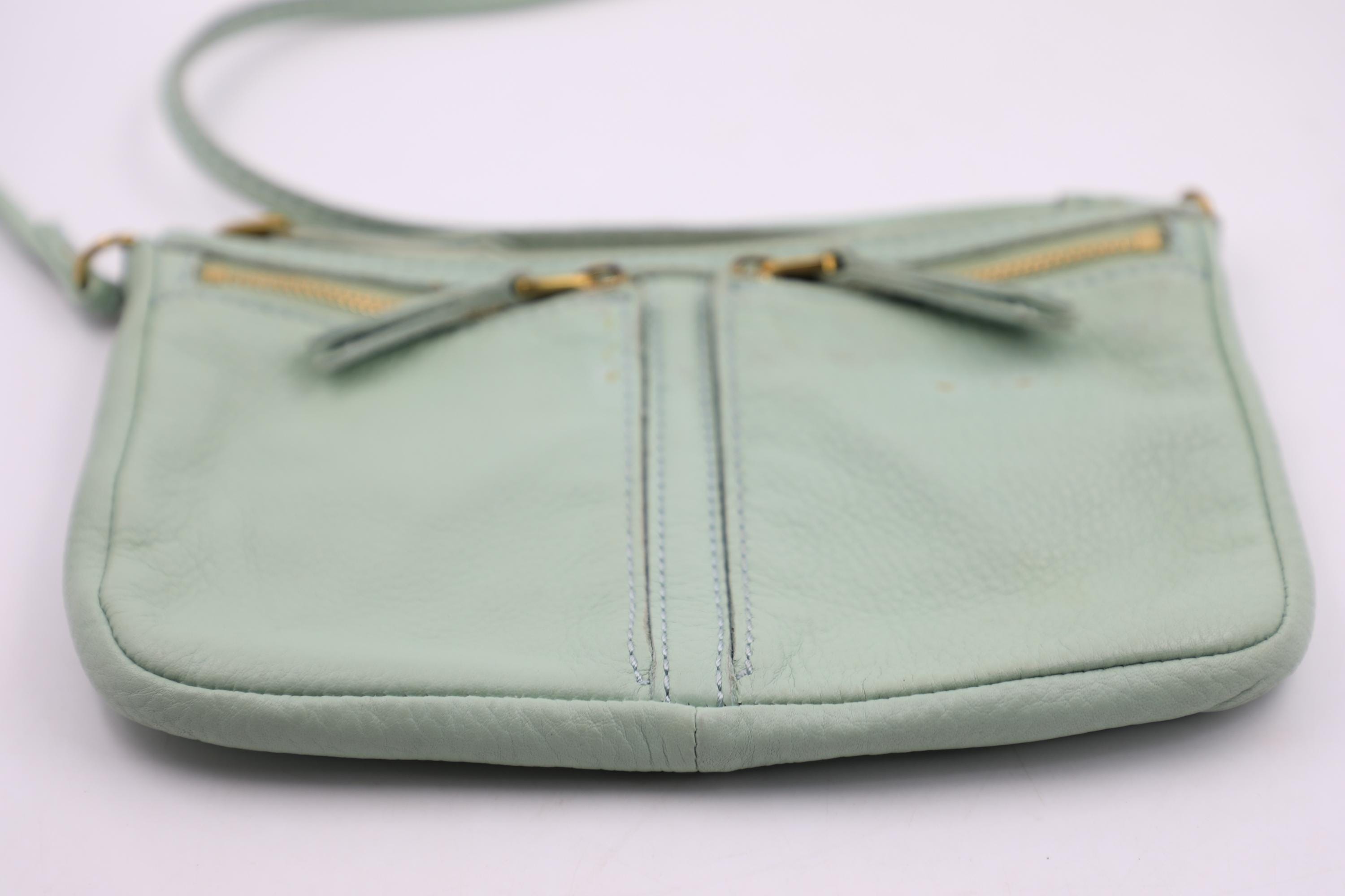 Mint Green Leather Purse Fossil gold trim crossbody bag women’s handbag Fossil Green Bags & Handbags for Women for sale - eBay main image 2