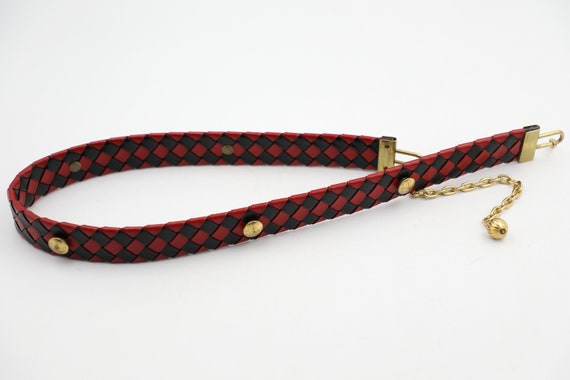 Black Red Woven Chain Belt - image 10