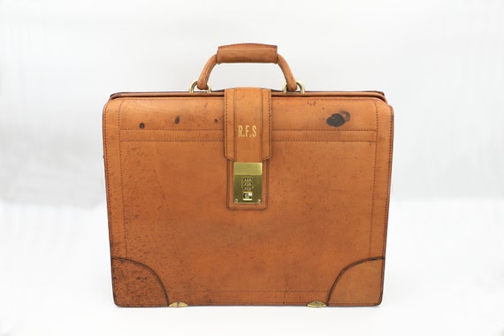 Renwick Gladstone Style Belting Leather Briefcase - image 1