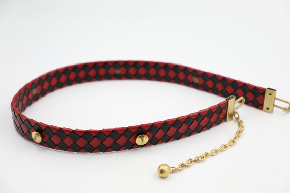 Black Red Woven Chain Belt - image 1