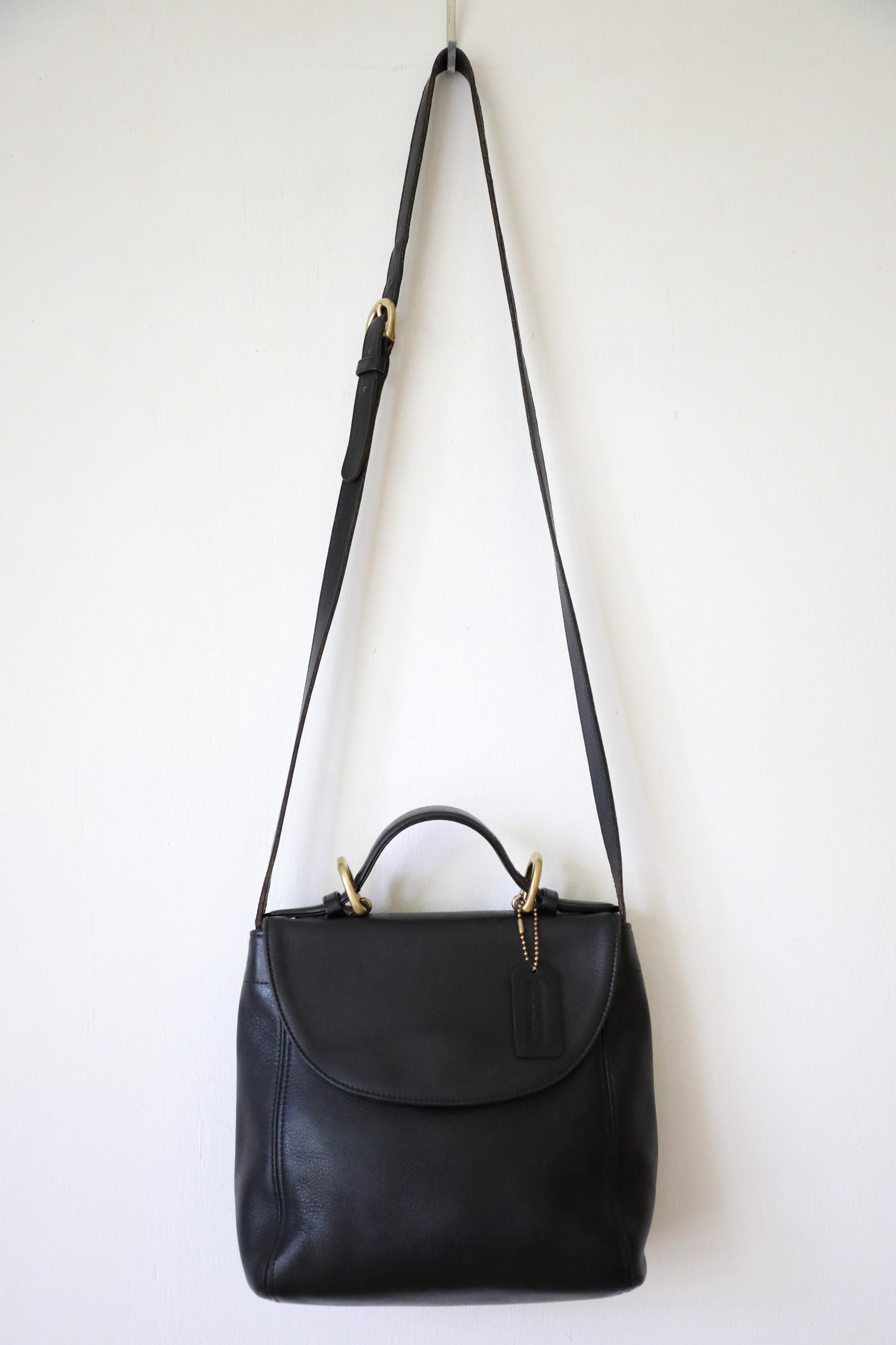 ヴィンテージ コーチ ソーホー ハンドルバッグ 4158 - ブラックレザー