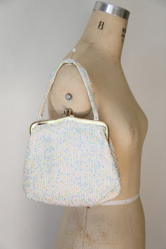 Pastel Lumured Cordé Bead Handbag - image 10