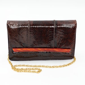 Palizzio Brown Snakeskin Clutch