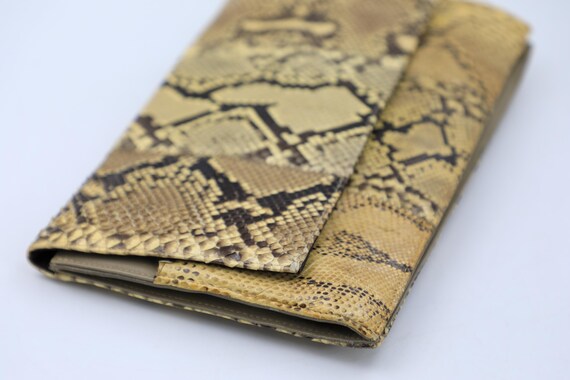 Margolin Snakeskin Clutch - 1960s Python Leather … - image 5