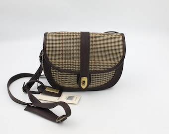 Torba na ramię NOS Capezio w kratę – vintage, lata 80. i 90., w pepitkę